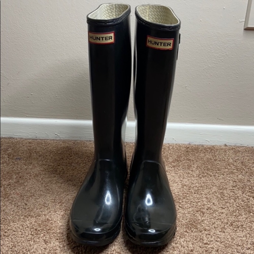 Black Glossy Hunter Boots